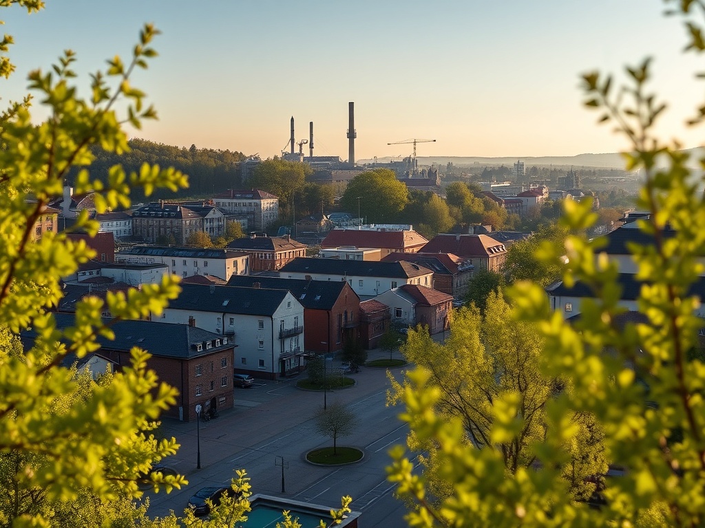 Piękne, białe kwiaty kasztanowca na tle błękitnego nieba w Zabrzu